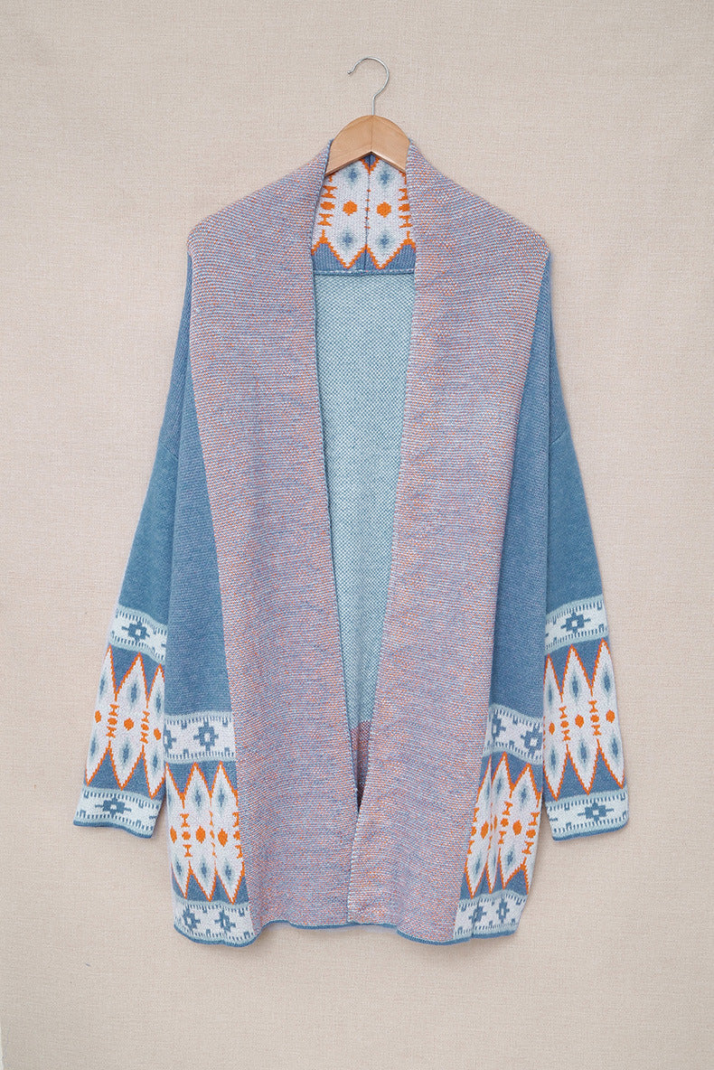 Aztec Western Knit Wool Cardigan