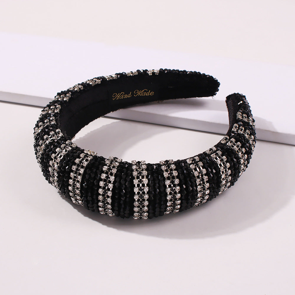 Striped Rhinestone Headband