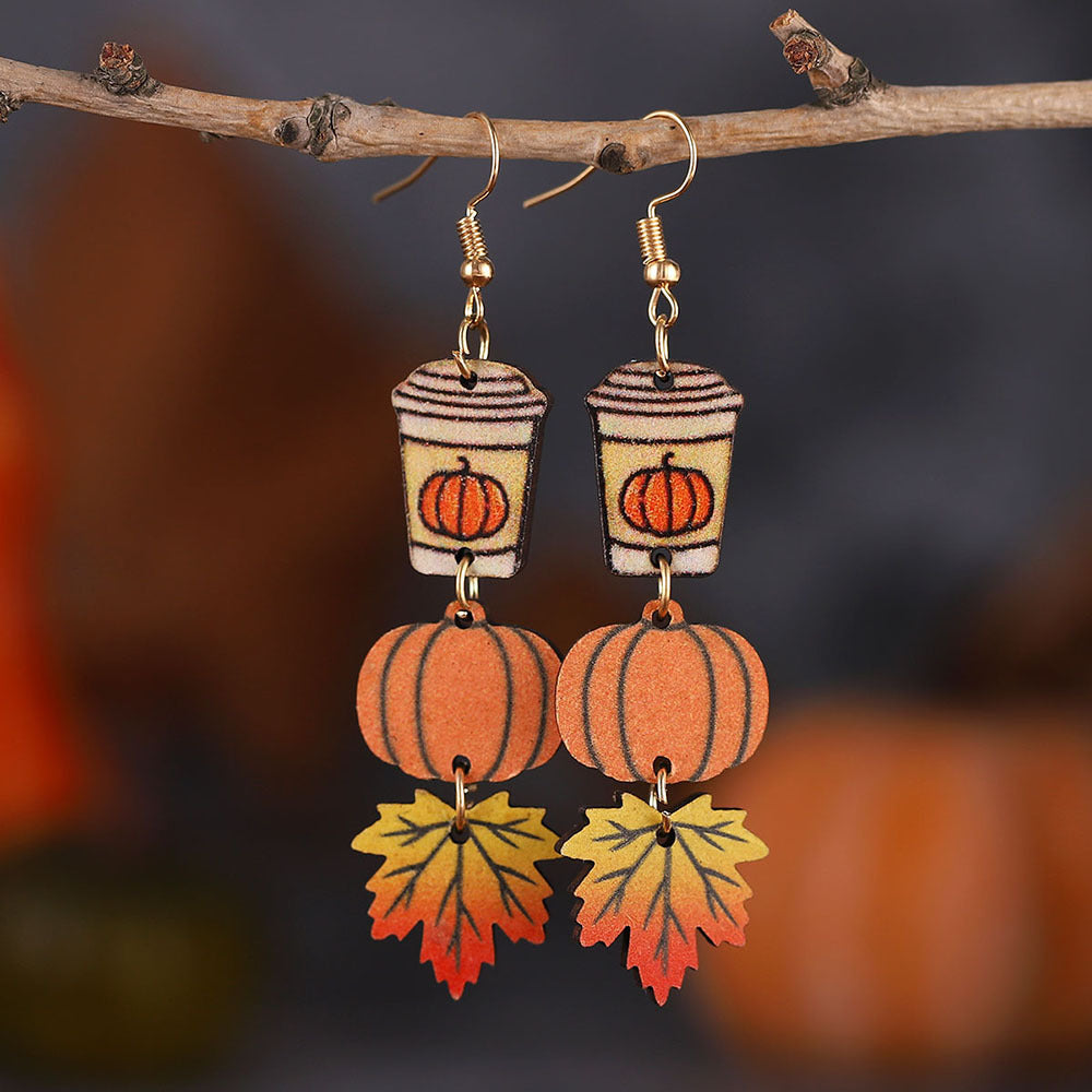 Pumpkin Spice and Maple Leaves Fall Earrings