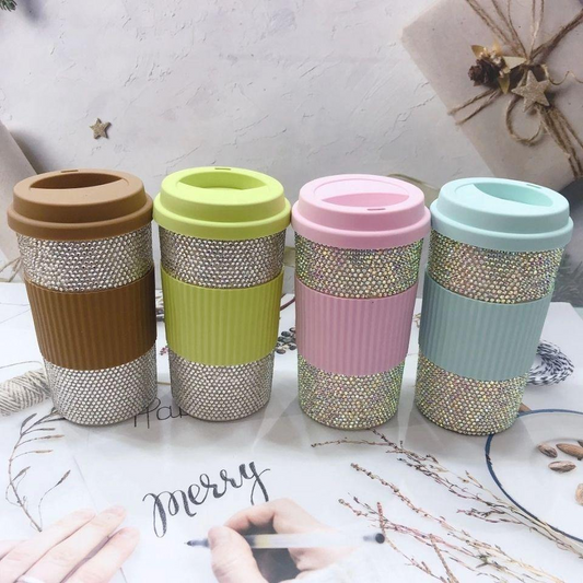 Bling Sparkle Travel Coffee Cup Mug with Lid