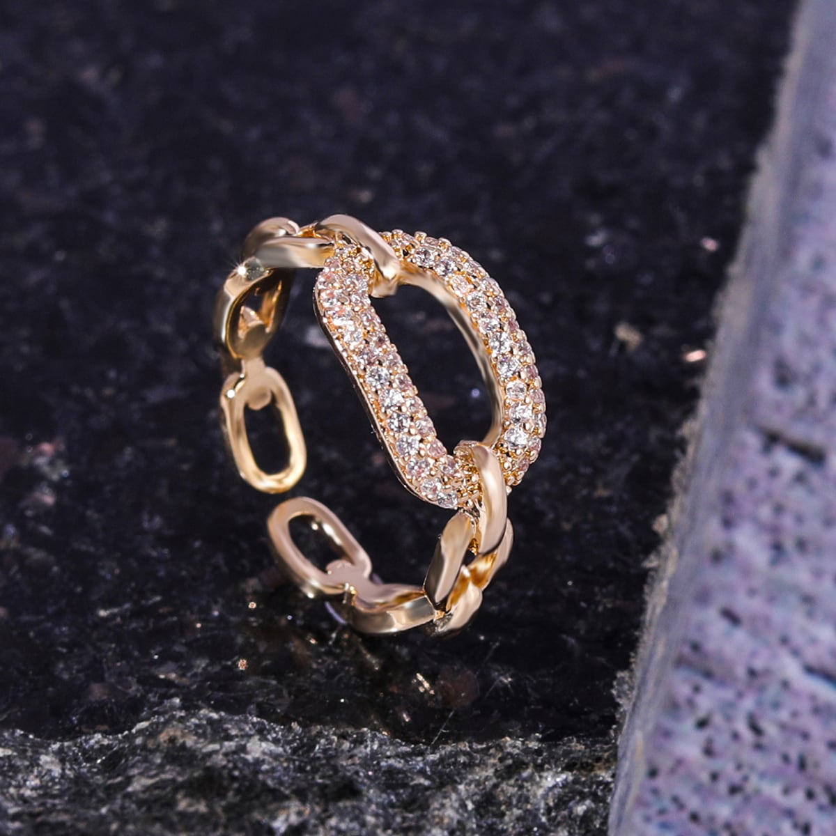 Rhinestone Chain Ring