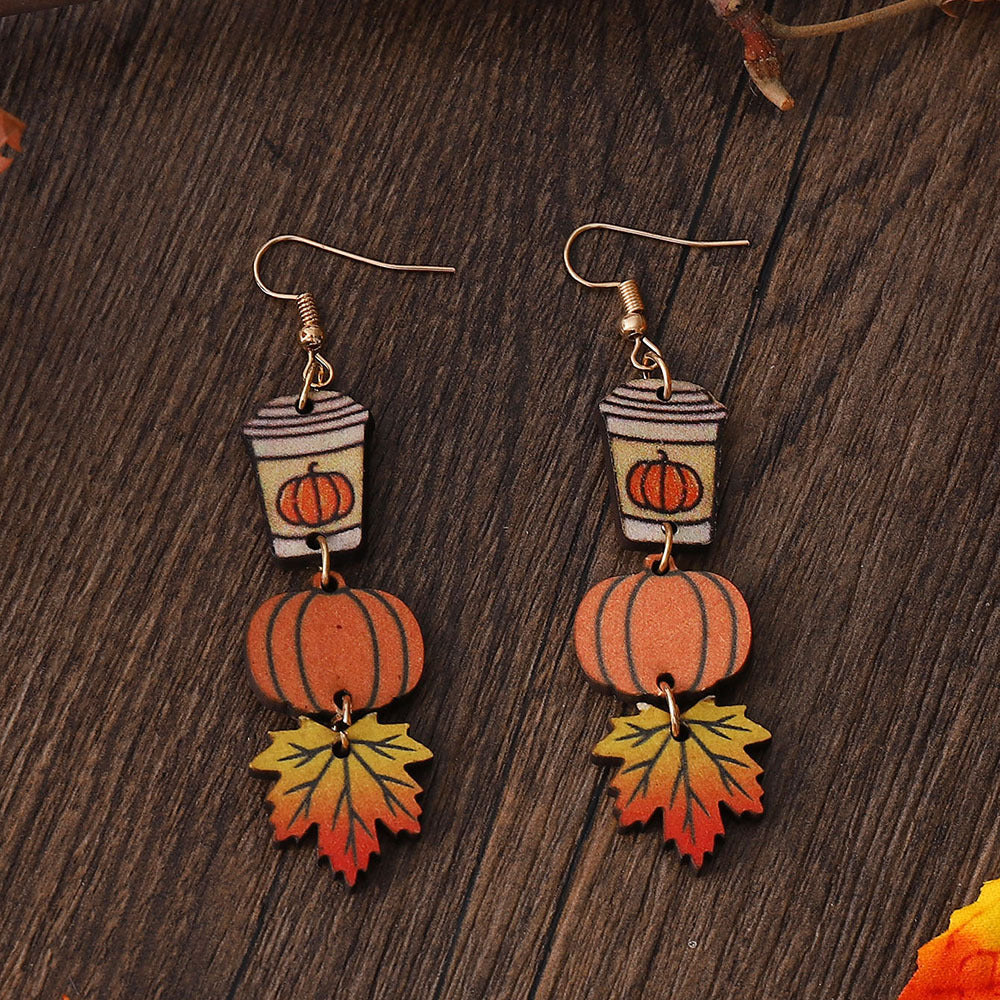 Pumpkin Spice and Maple Leaves Fall Earrings