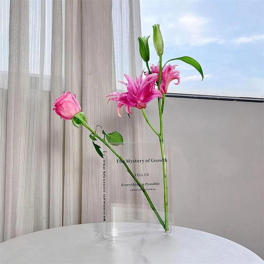 Transparent Book Flower Vase