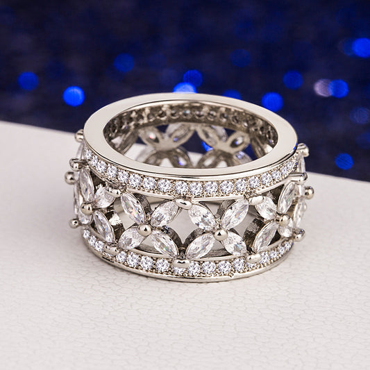 Silver and Zircon Ring