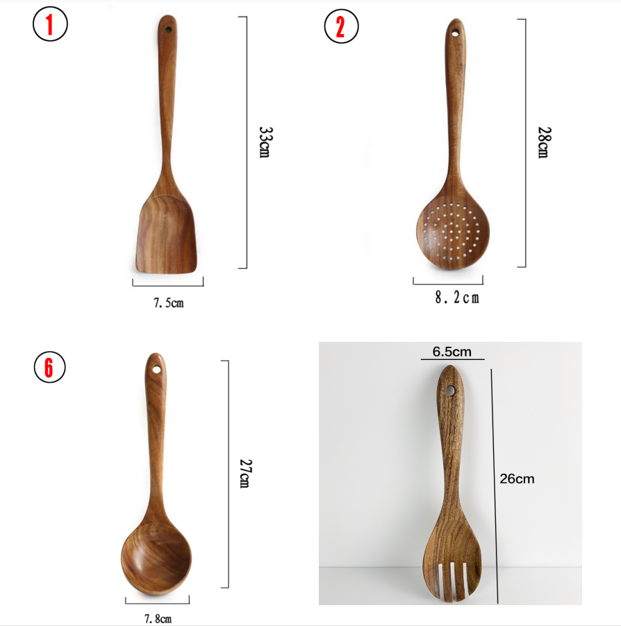 Teak Wood Kitchen Cooking Utensils