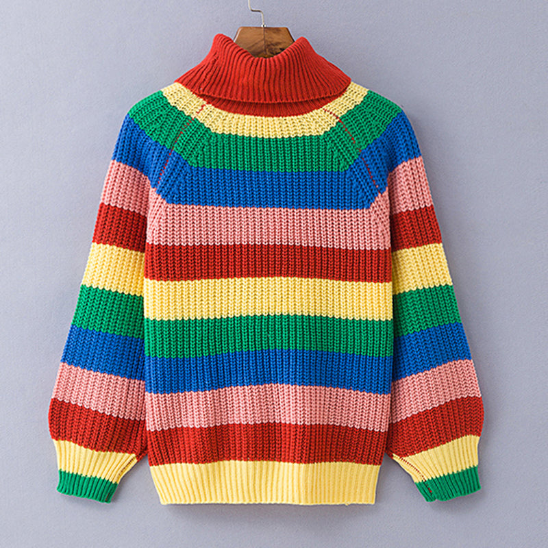 Multicolor Striped Knit Sweater