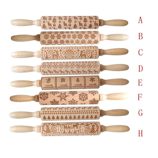 Christmas & Winter Themed Embossed Rolling Pin