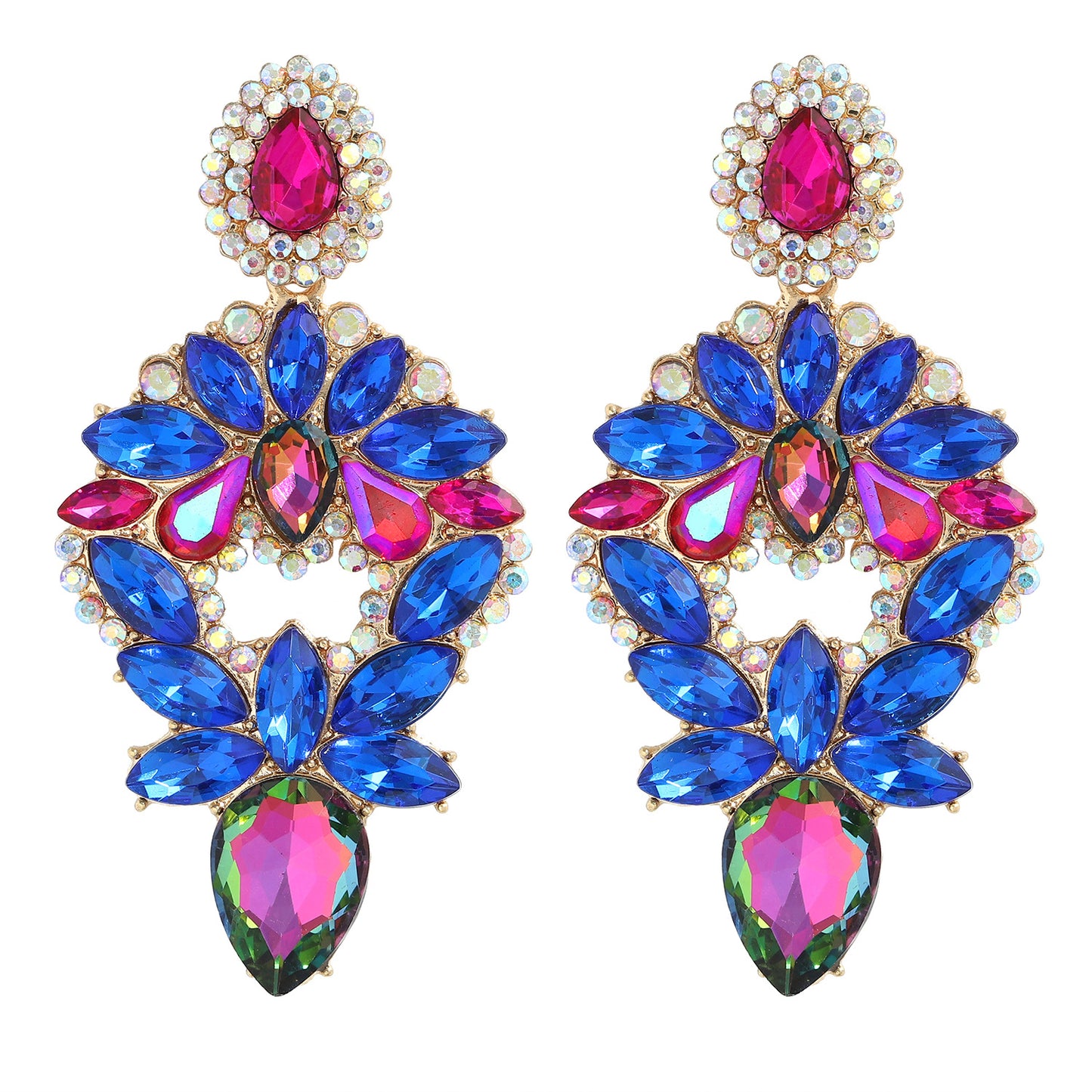 Jewel Encrusted Chandelier Earrings