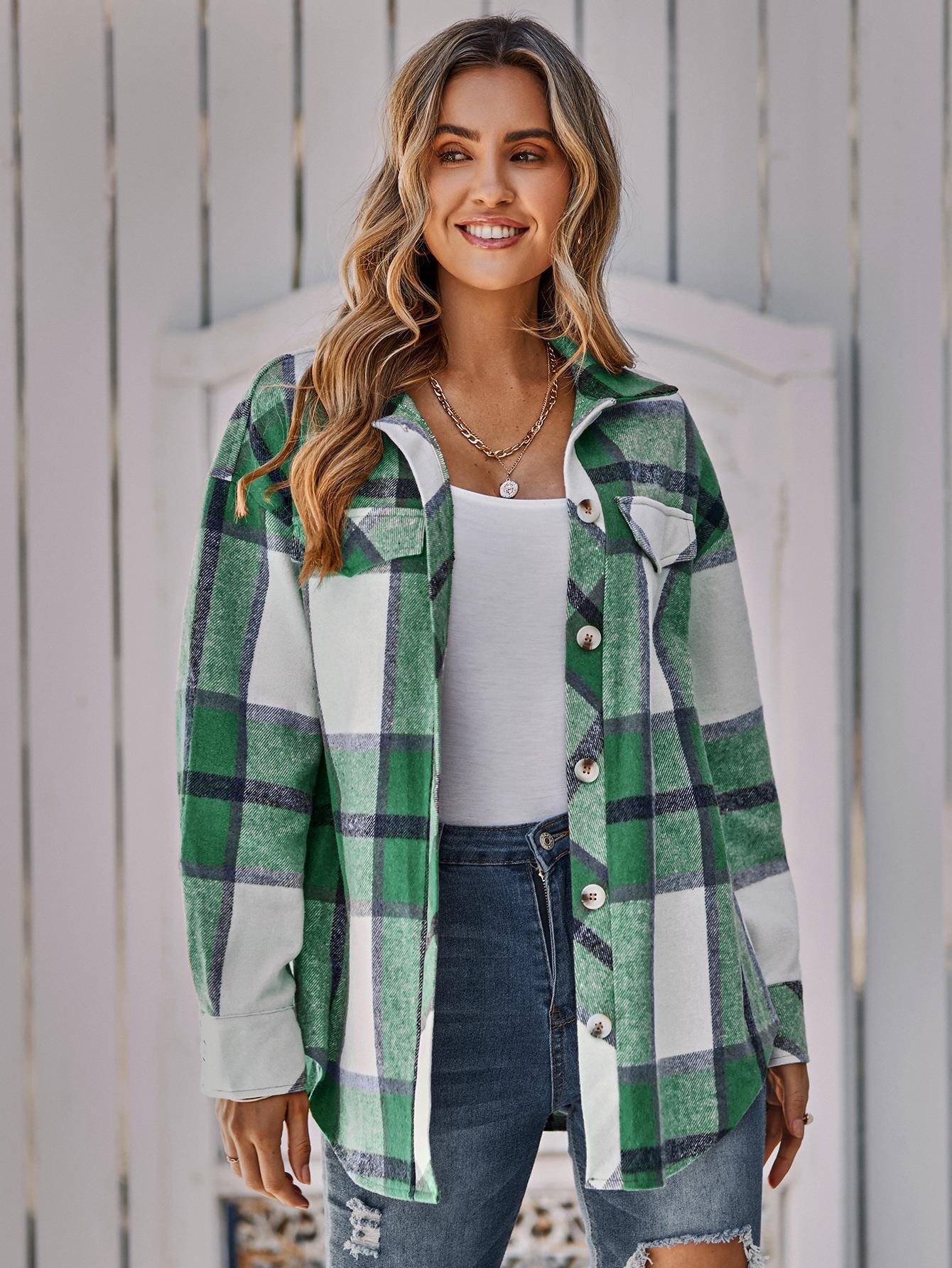 Plaid Belted Button Down