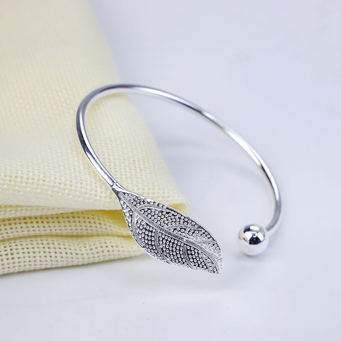 Silver Leaf Bracelet