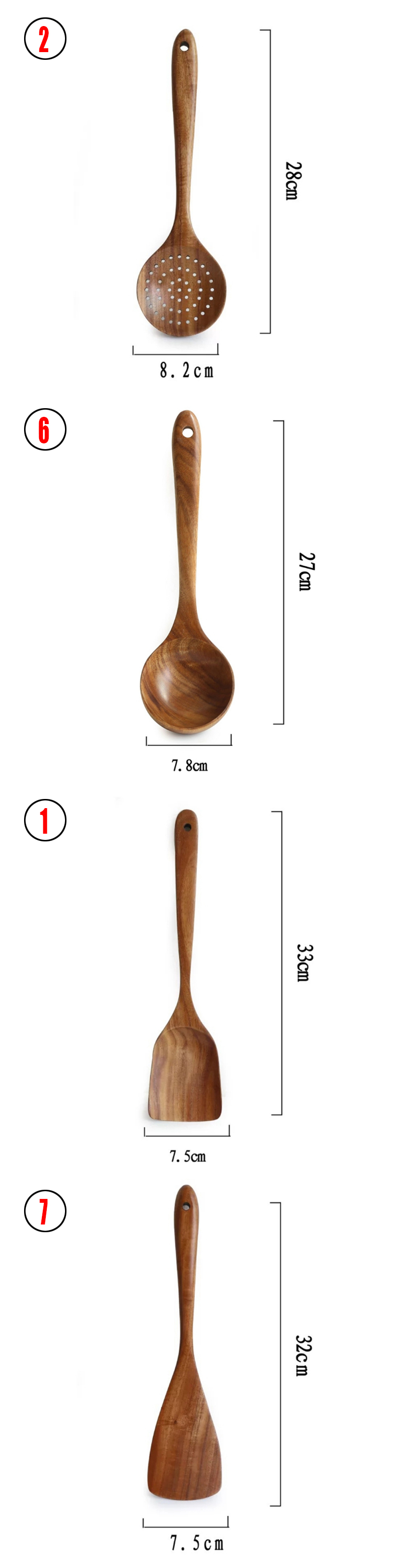 Teak Wood Kitchen Cooking Utensils