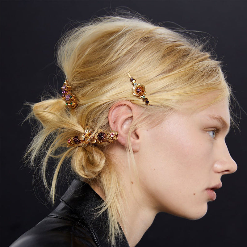Golden Flower Hair Pins