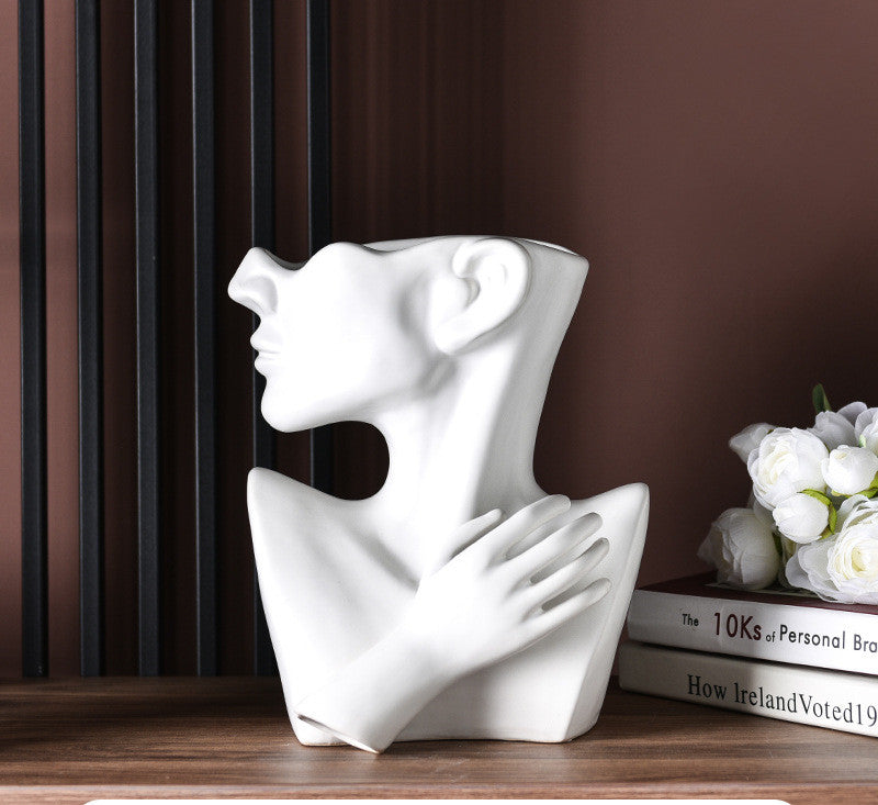 Minimalistic Cermic Profile Flower Vase