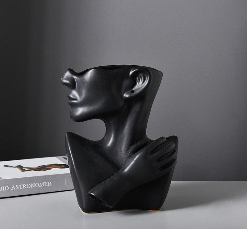 Minimalistic Cermic Profile Flower Vase