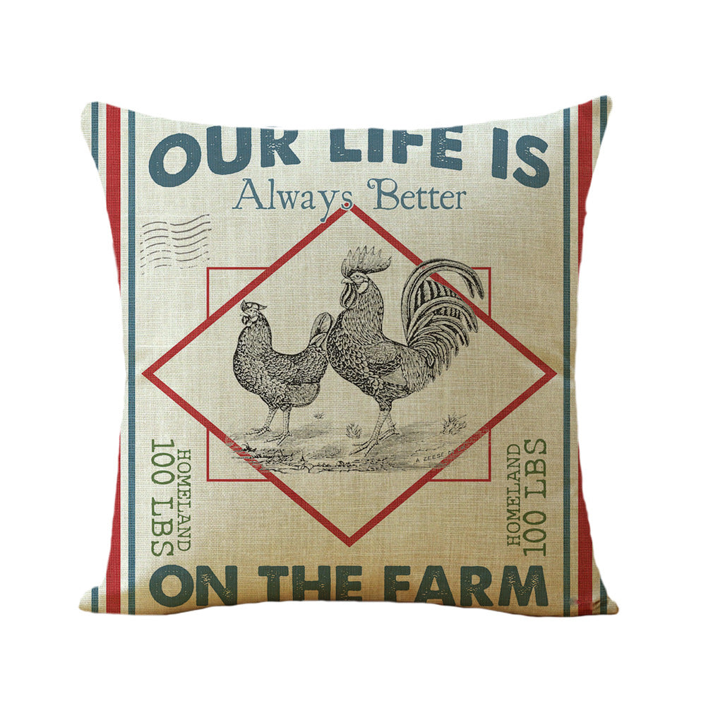 Farmhouse Linen Decorative Throw Pillow