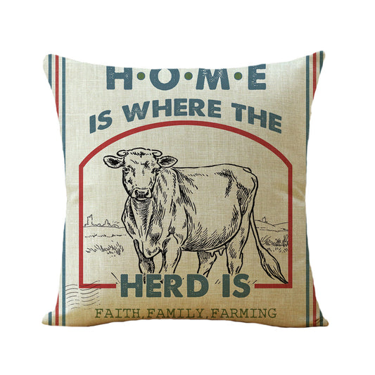 Farmhouse Linen Decorative Throw Pillow