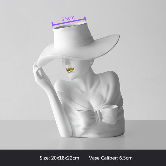 Lady With The Hat Flower Pot Vase