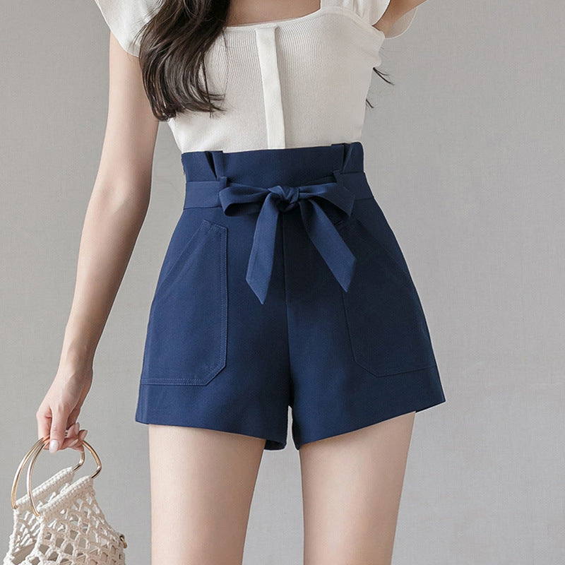 Paperbag Belted High-Waisted Shorts