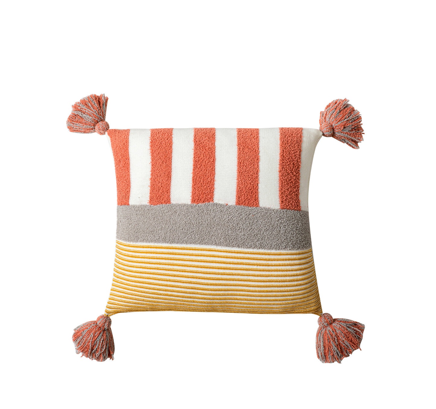 Stripes and Tassels Decorative Throw Pillow