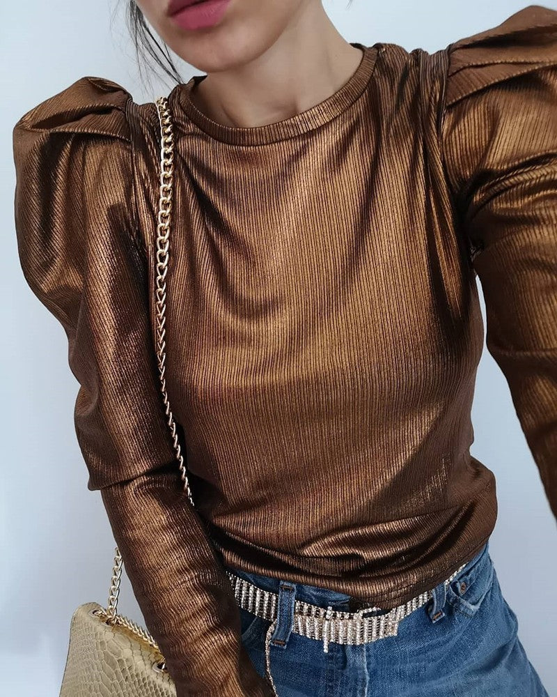 Metallic Princess Sleeve Top