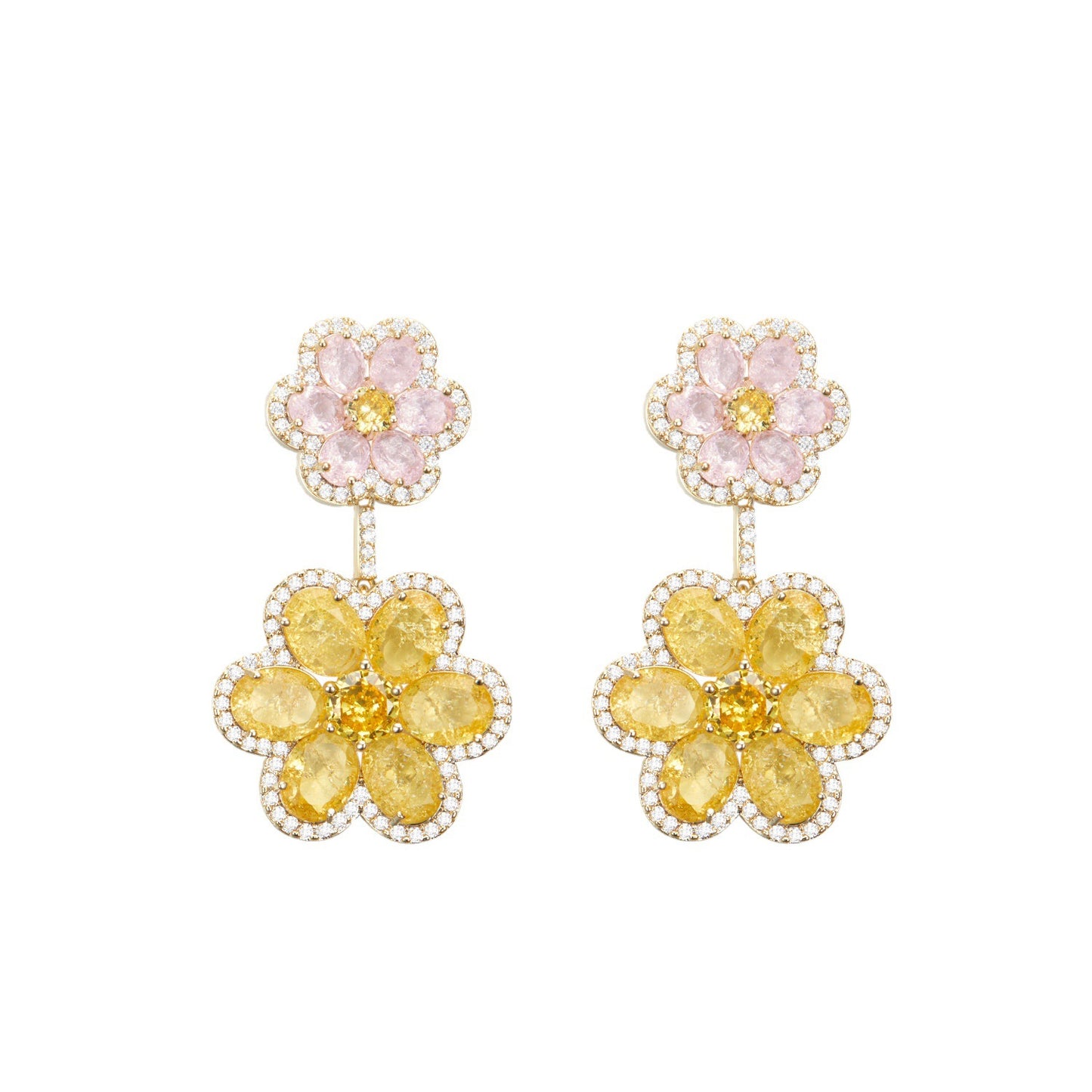 Flower Power Crystal Drop Earrings