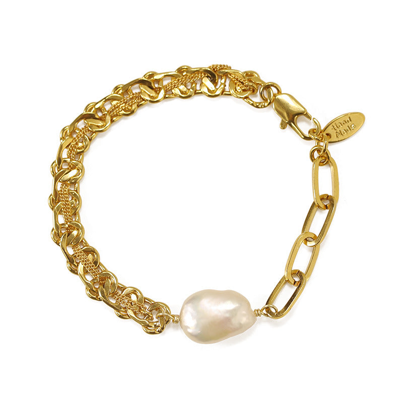 Pearl and Chain Bracelet