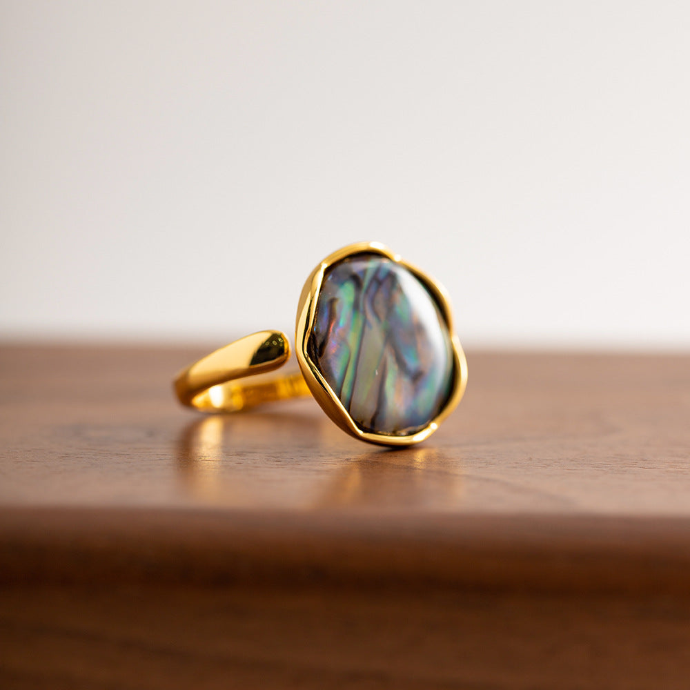 Gold Abalone Shell Ring