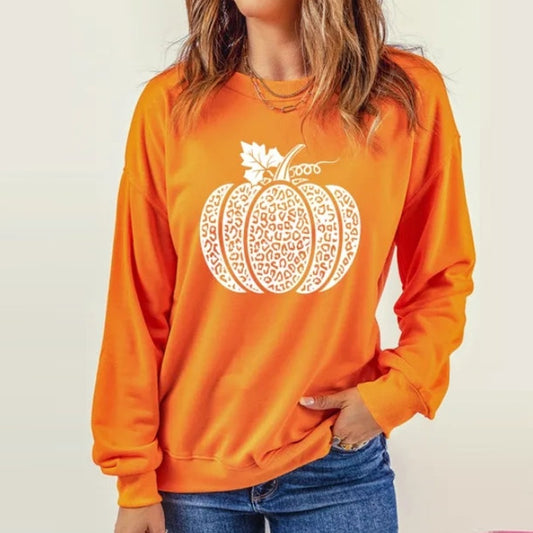 Animal Print Fall Pumpkin Sweatshirt