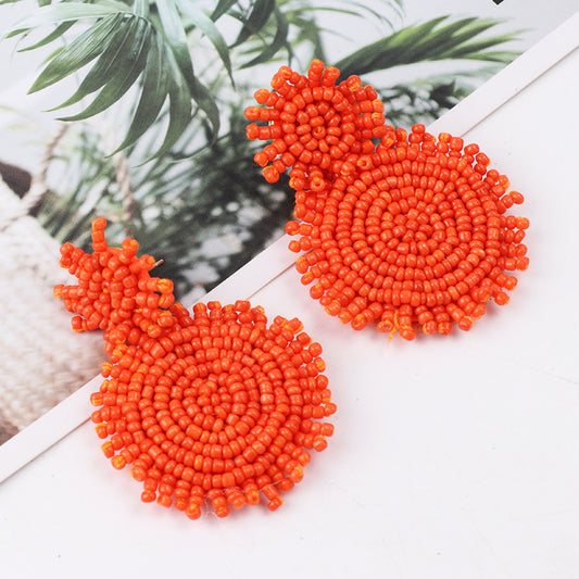 Boho Beaded Fringe Drop Earrings