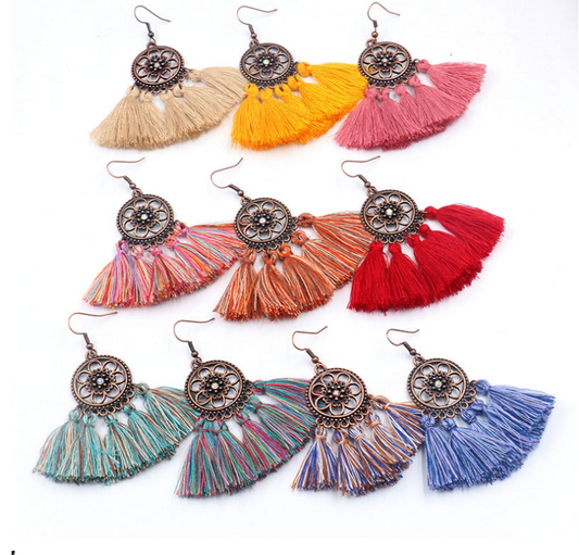 Boho Tassel Dangle Earrings