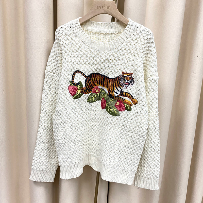 Crochet Tiger Knit Sweater