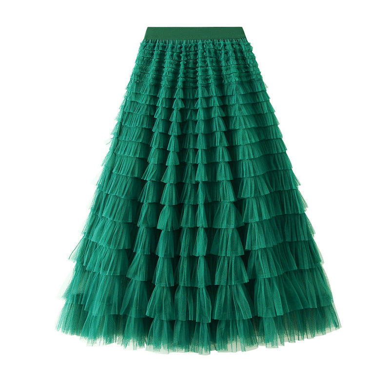 Ruffle Layered Maxi Skirt