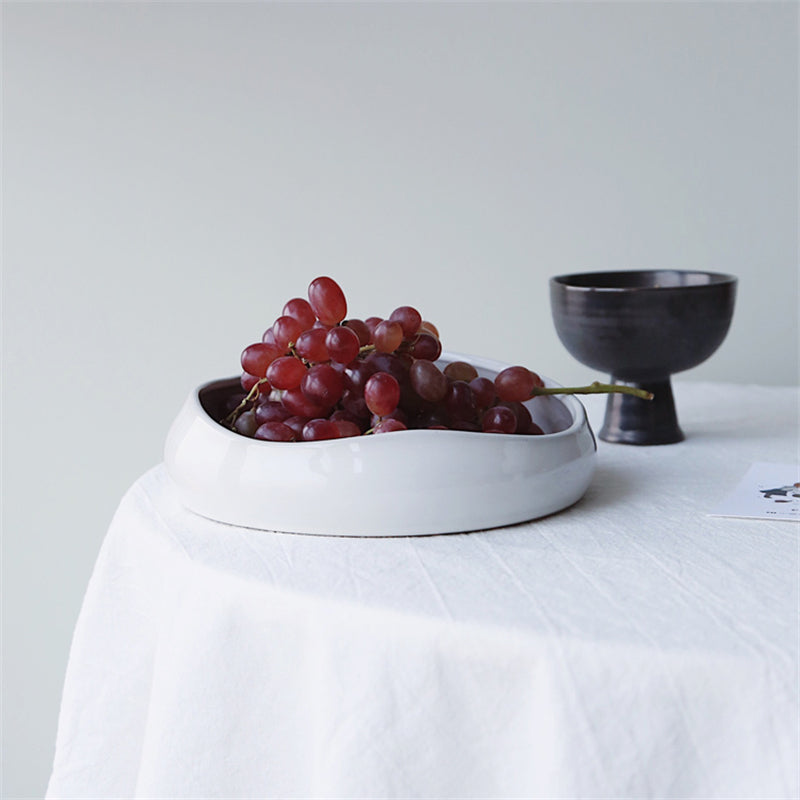 Creamy White Irregular Design Minimalist Ceramic Bowl
