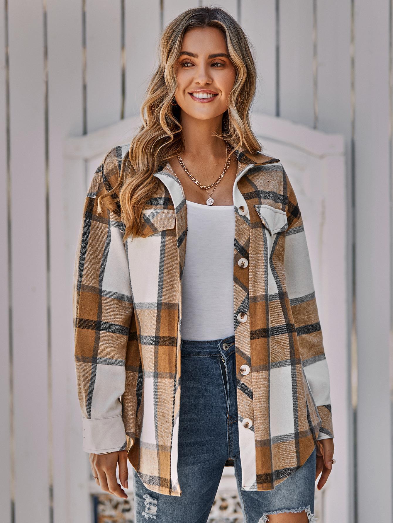 Plaid Belted Button Down
