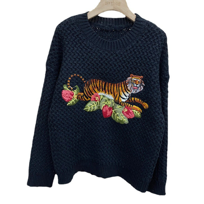 Crochet Tiger Knit Sweater