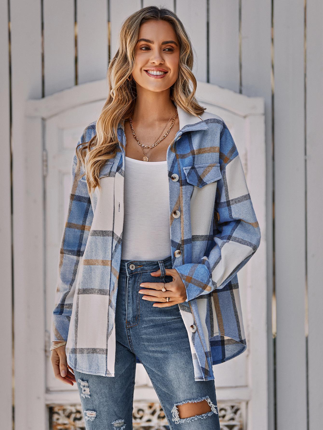 Plaid Belted Button Down