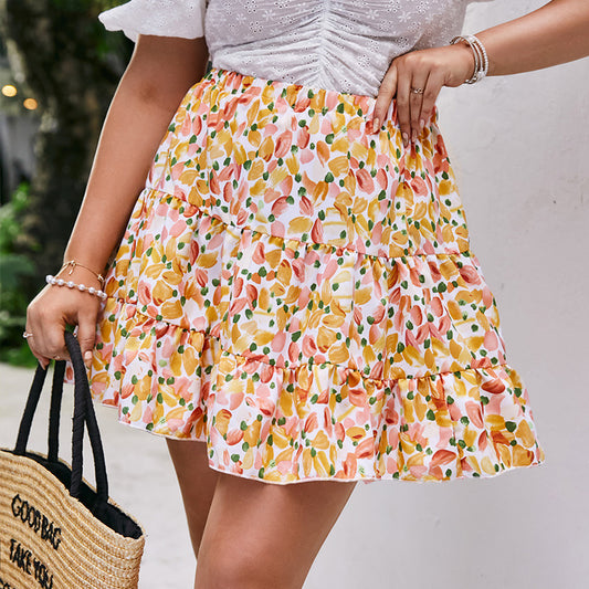 Layered Pleated A-line Skirt