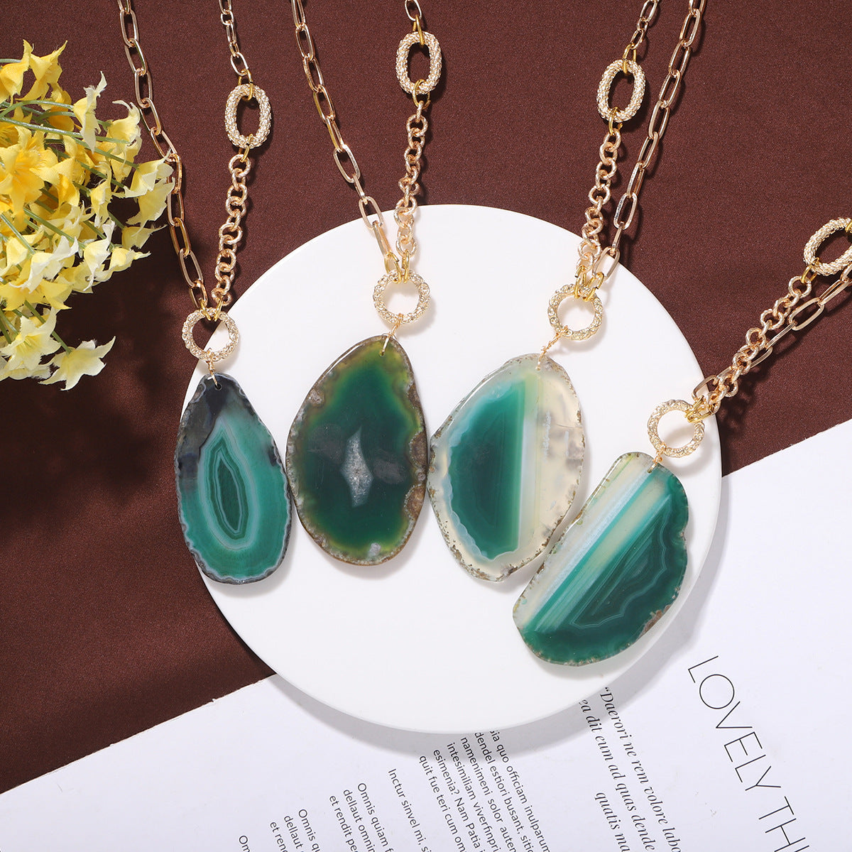 Green Agate Stone Necklace