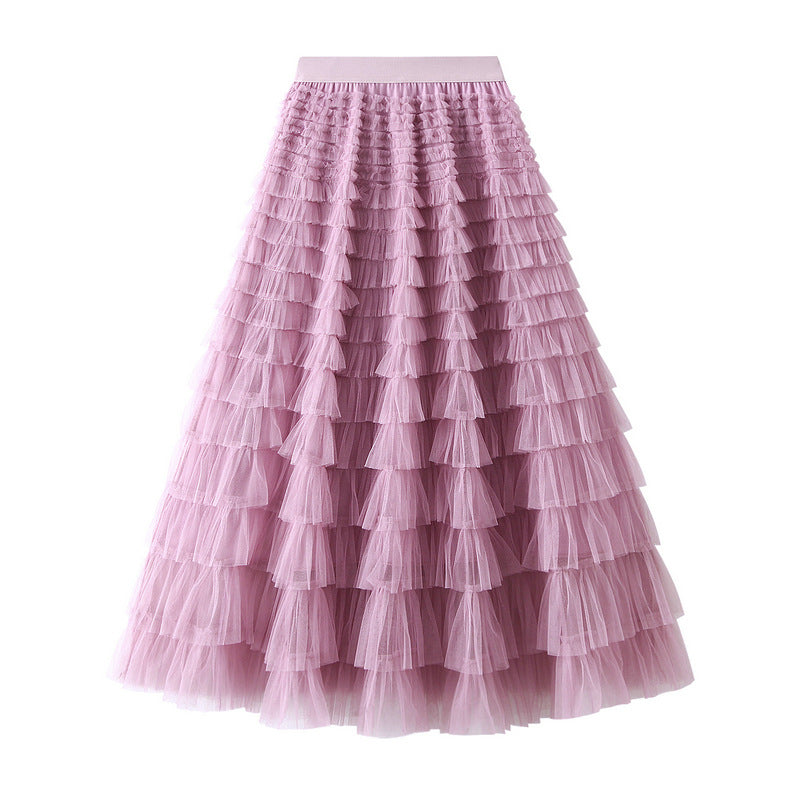 Ruffle Layered Maxi Skirt