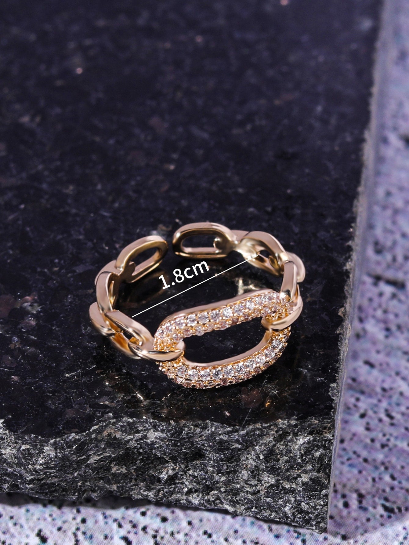 Rhinestone Chain Ring