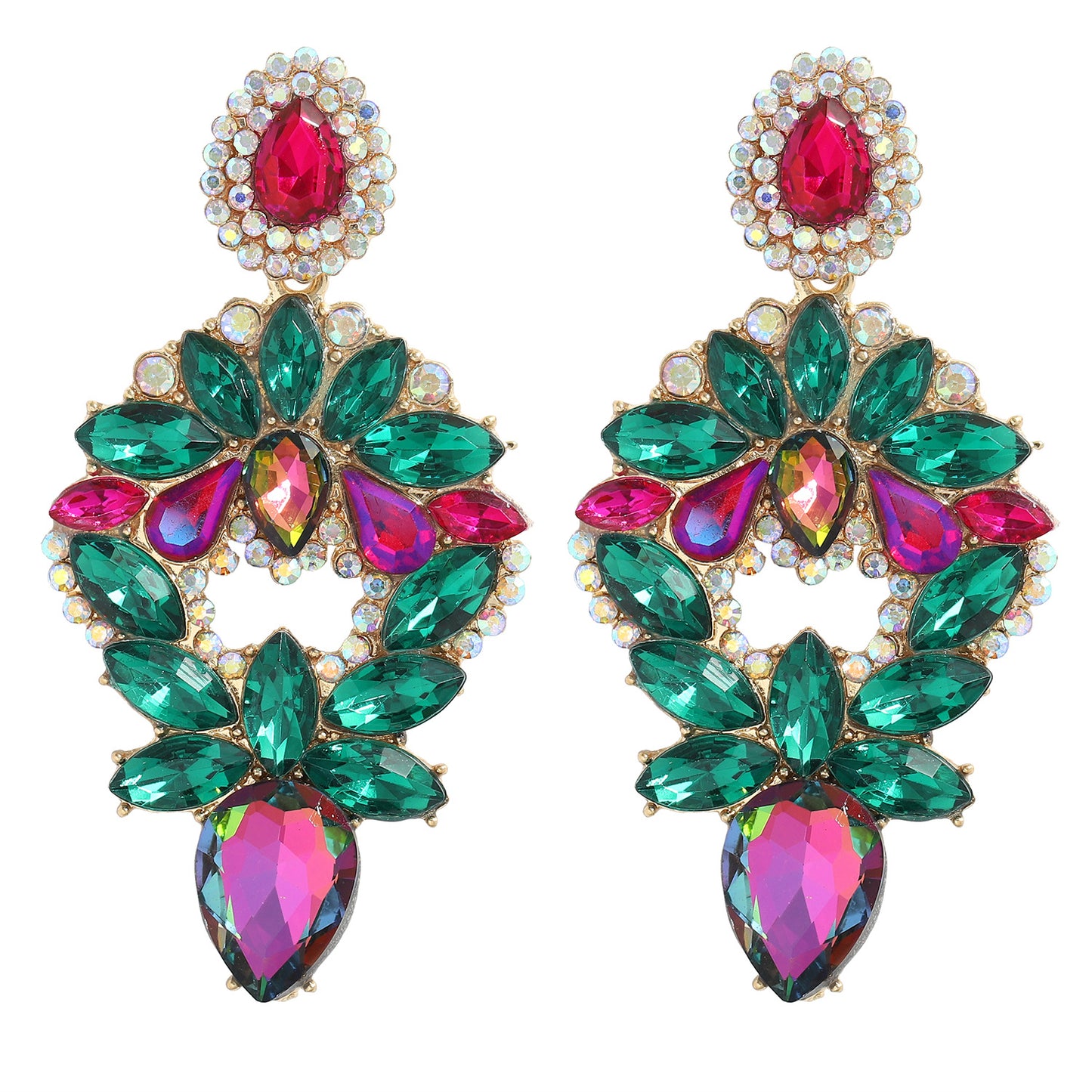 Jewel Encrusted Chandelier Earrings