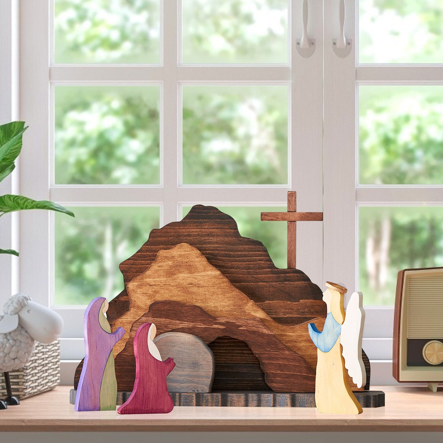 Wooden Easter Scene