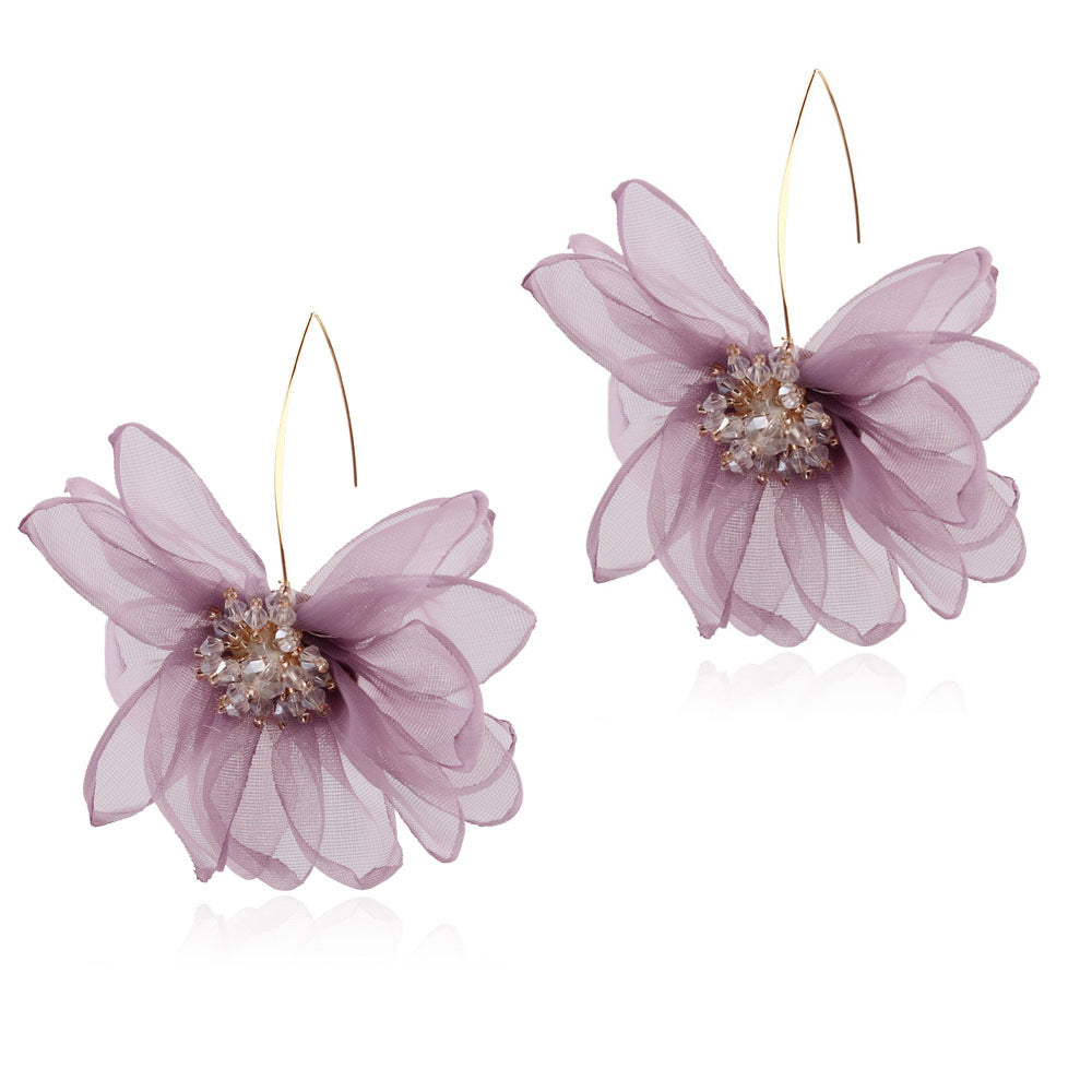 Floral Mesh Shoulder Duster Earrings