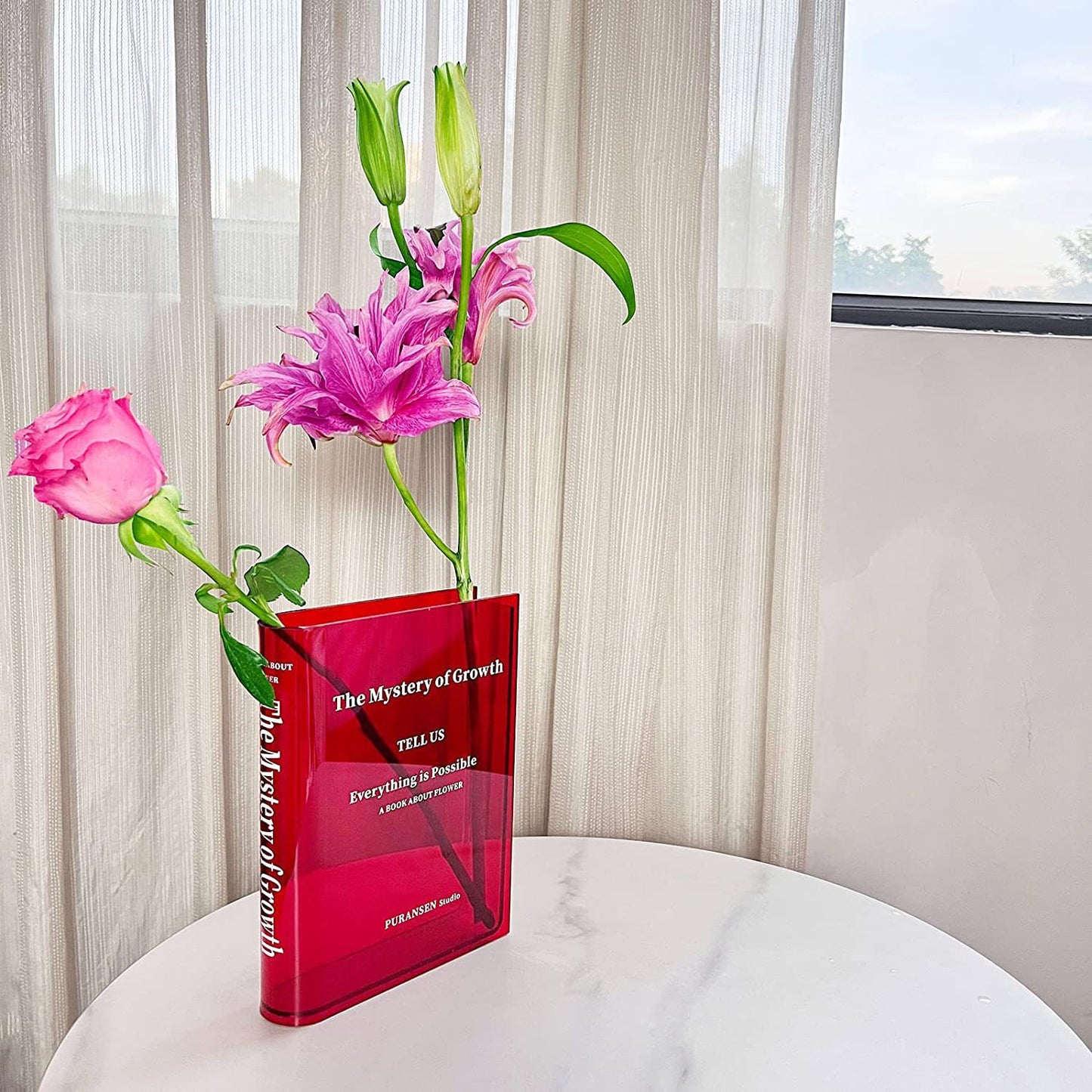 Transparent Book Flower Vase