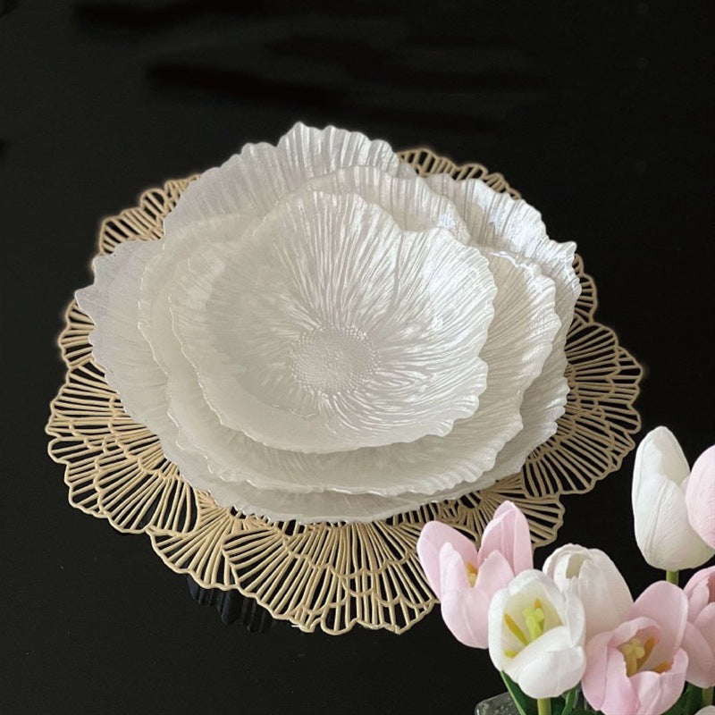 Pearlescent Flower Fruit Tray Bowl