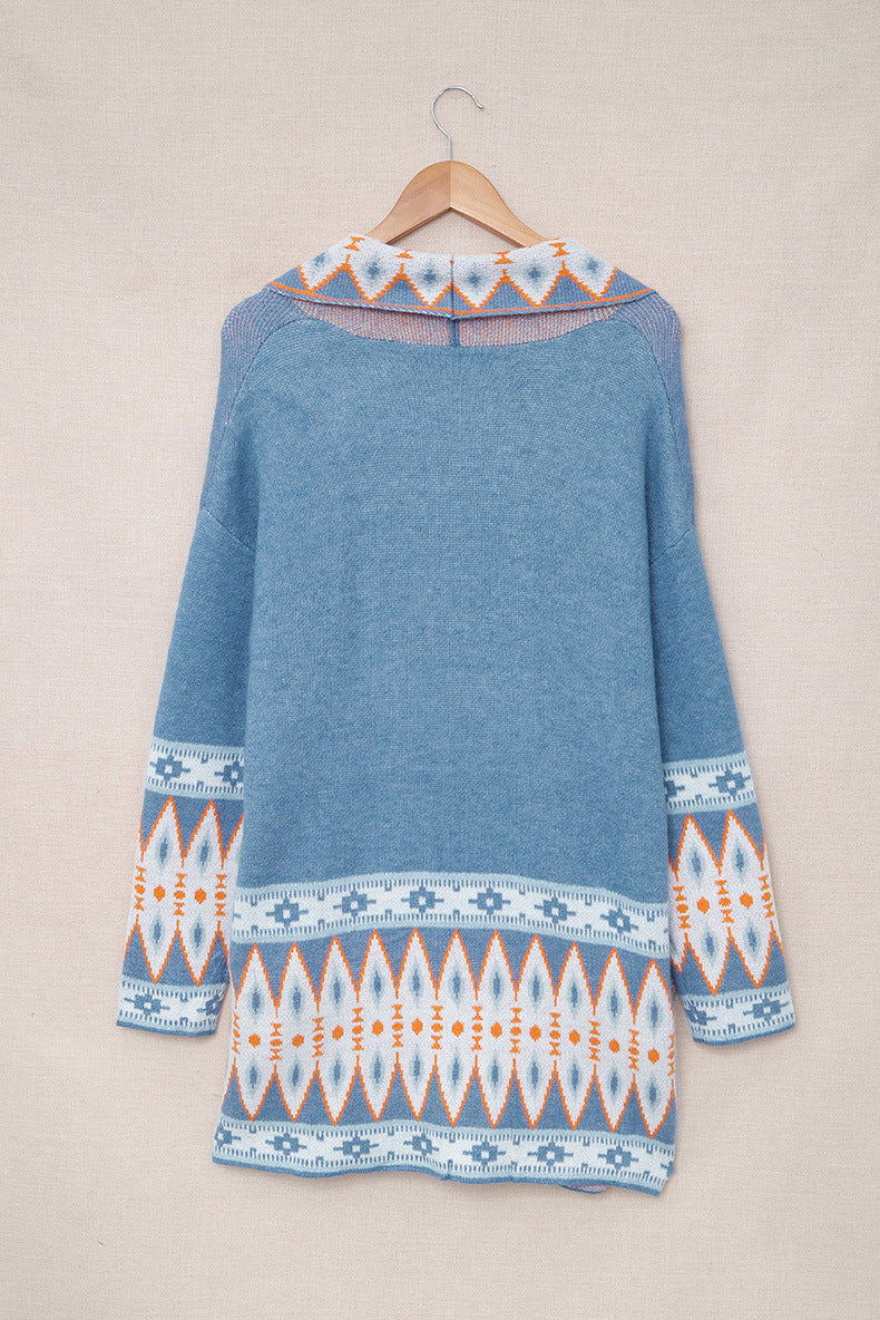 Aztec Western Knit Wool Cardigan