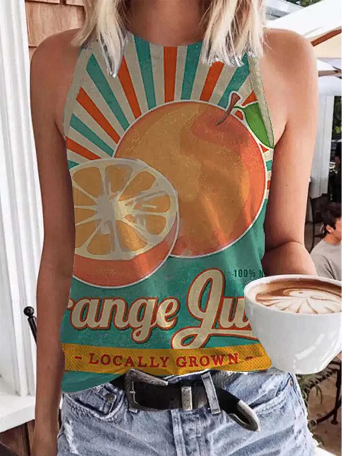 Vintage Graphic Tank Top- Dream/Orange Juice/Tomatoes/Lemonade/Coffee/Strawberry/Vintage Sports