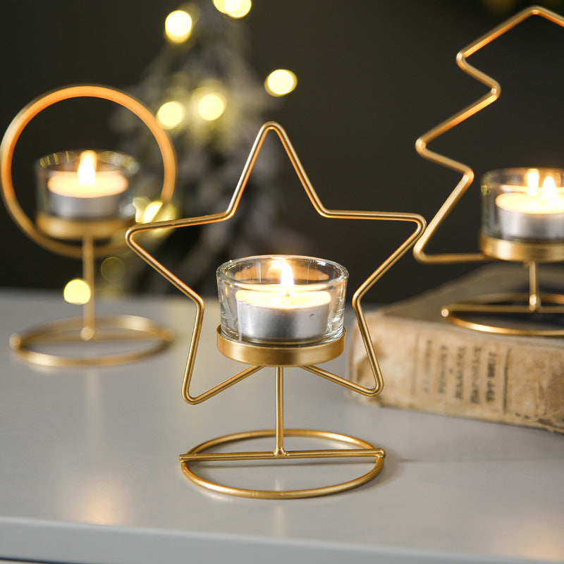 Festive Iron Candle Holder