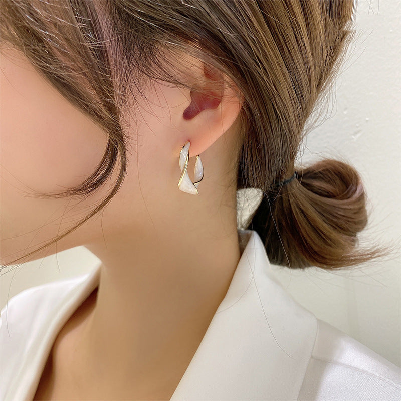 Shimmer Ribbon Hoop Earrings