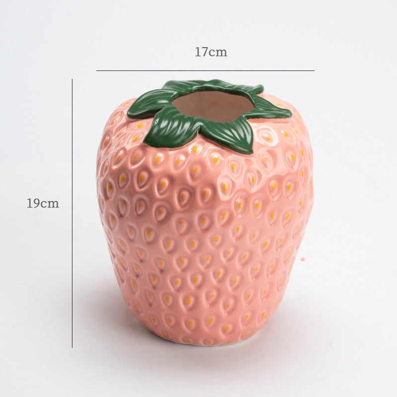 Ceramic Strawberry Vase